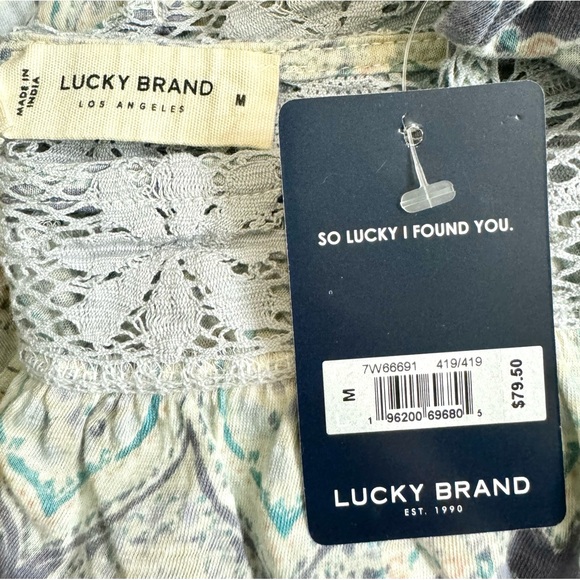 NWT Lucky Brand Square Neck Printed Beach Tee Size M - Picture 6 of 6
